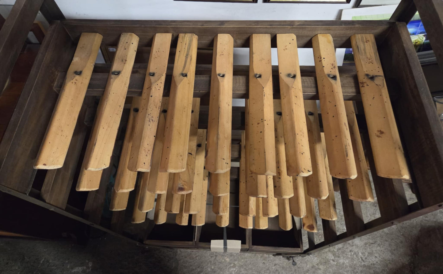 Rustic Wooden Slat Wine Rack / Storage