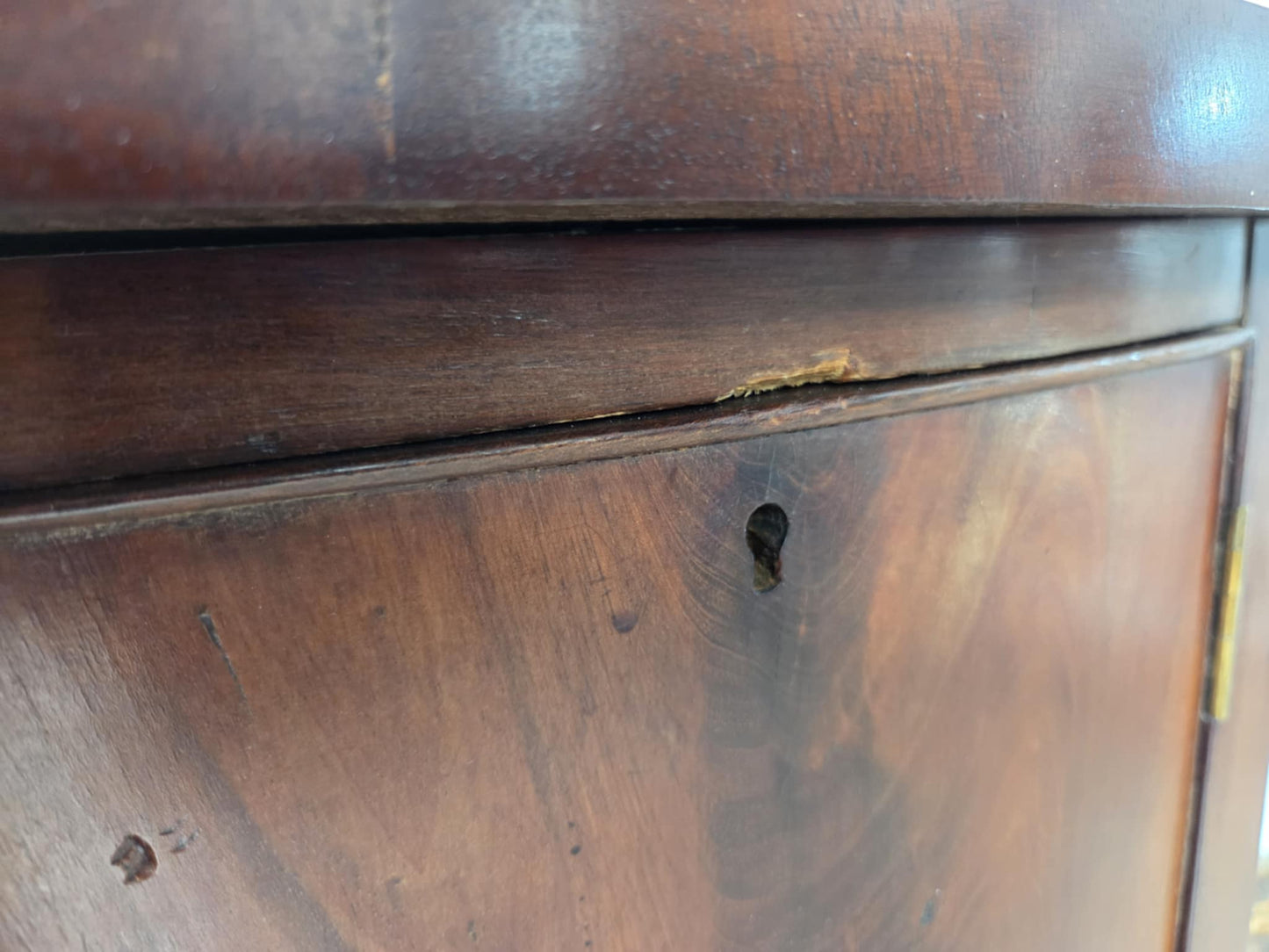 Antique Georgian Mahogany Sideboard with Brass Ring Handles