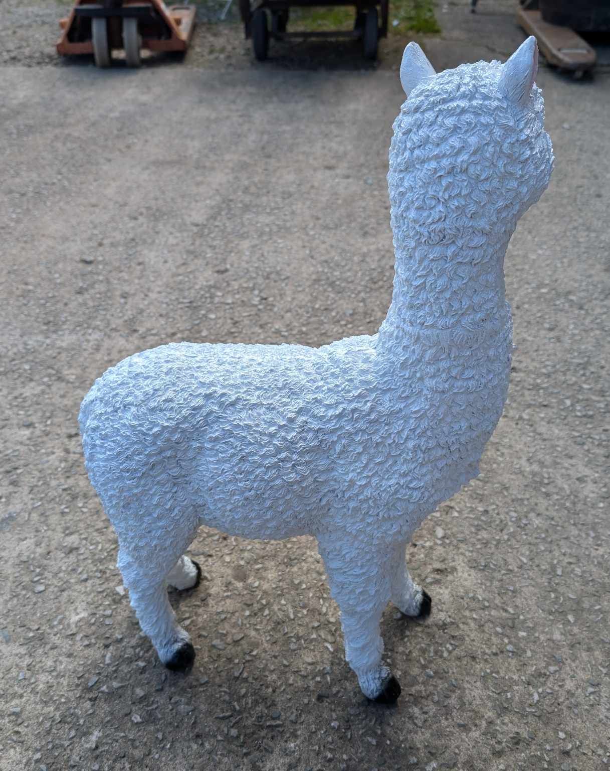 White Alpaca Resin Sculture for Outdoors