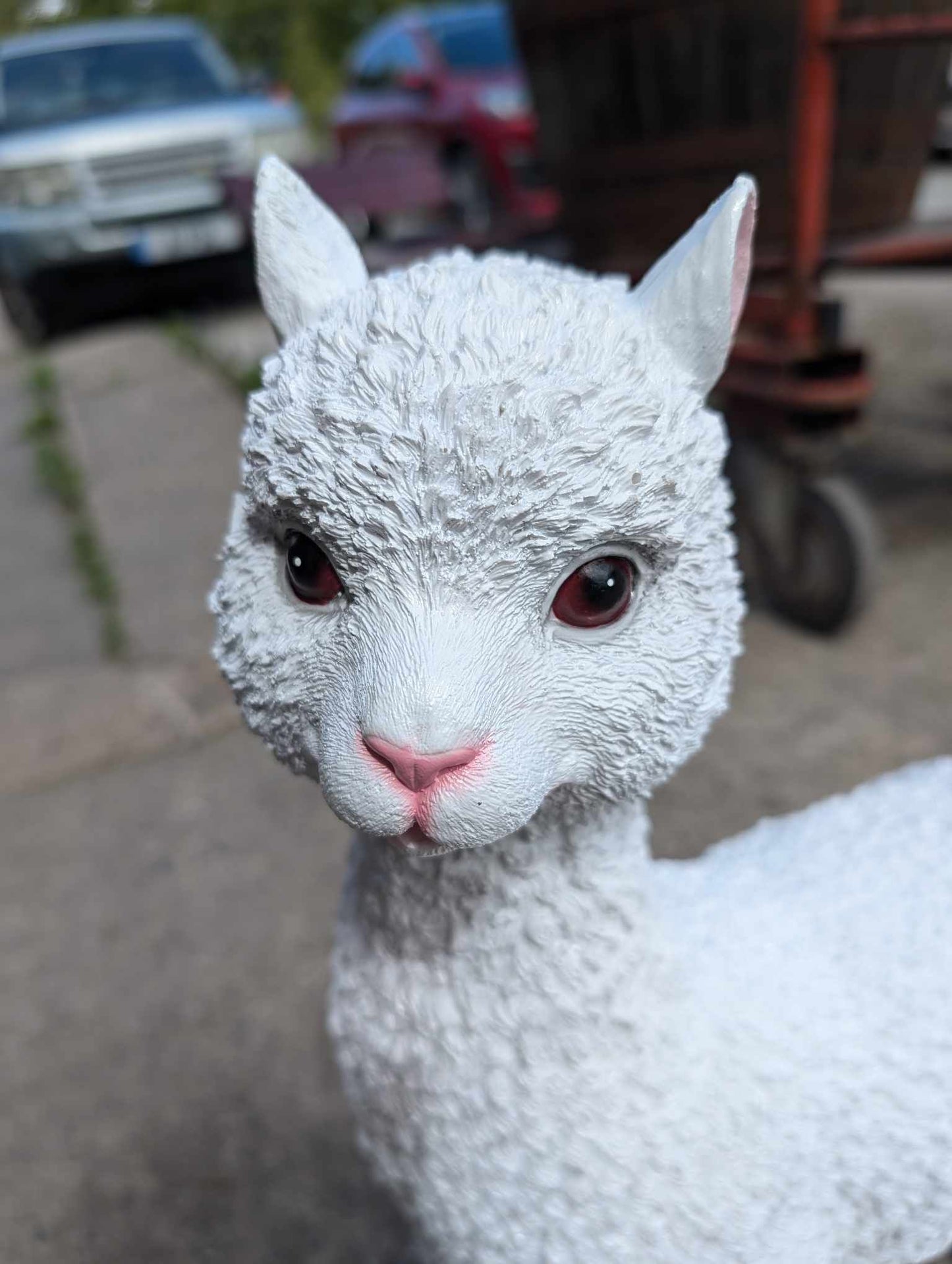 White Alpaca Resin Sculture for Outdoors