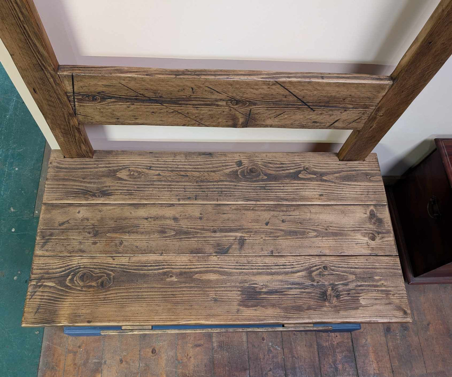 Hallway Storage Unit with Coat Rack and Single Drawer, Blue