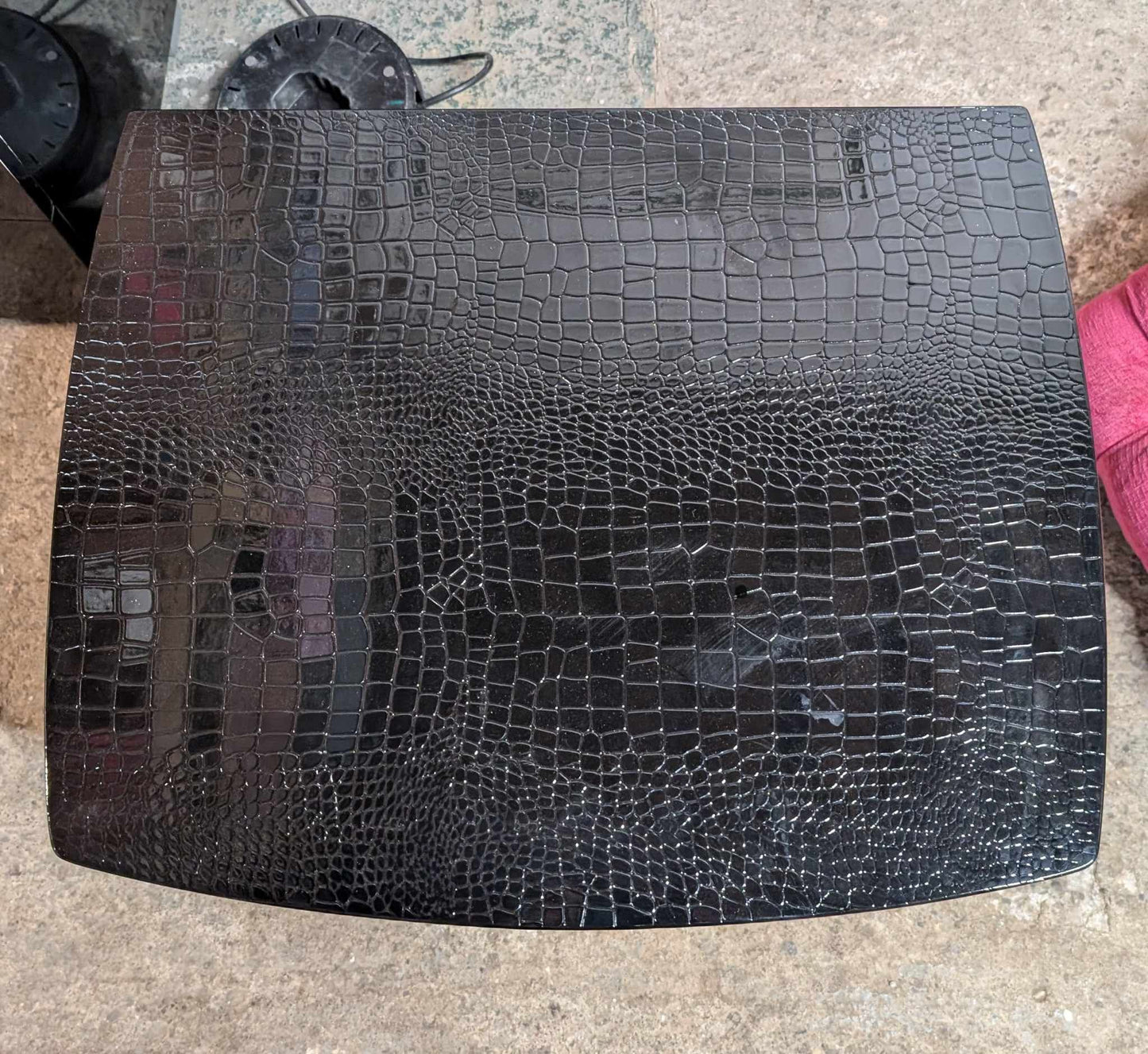 Small Black Chest of Drawers with Soft Closing Drawers and Snakeskin Texture