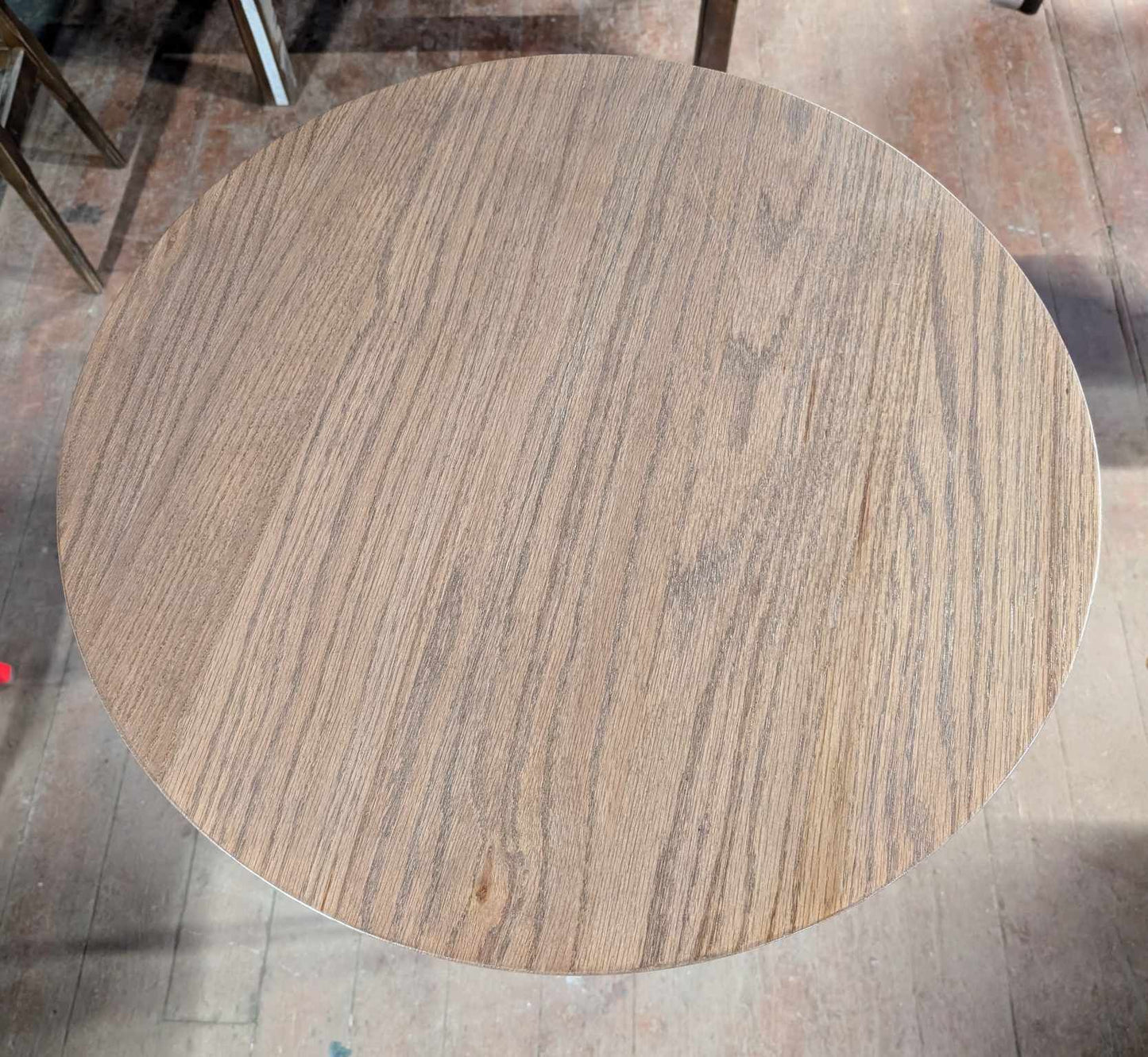 Industrial Steel Frame Poseur Table with Round Top