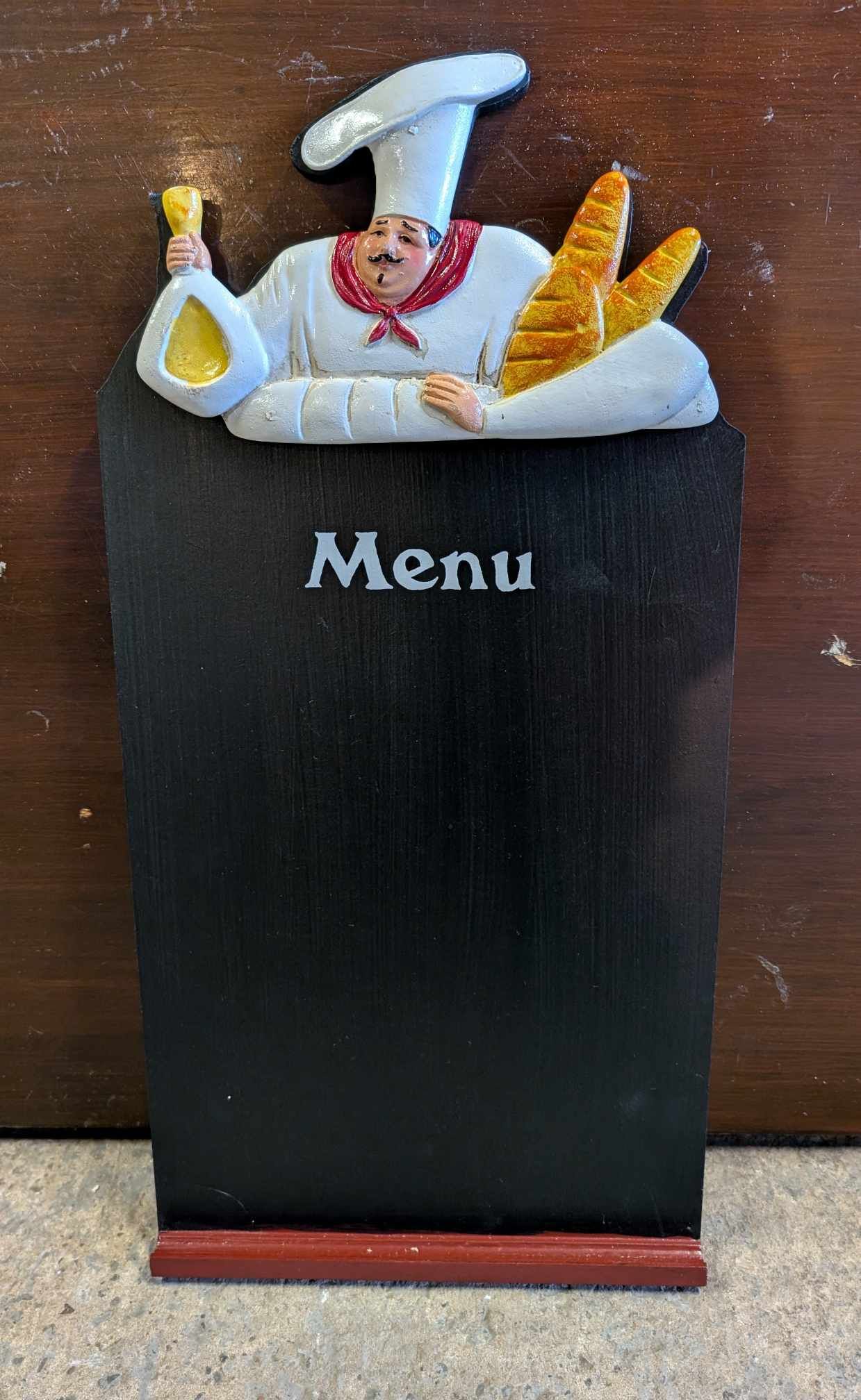 Restaurant Menu Chalk Board with Wood Carved Art - Multiple Designs