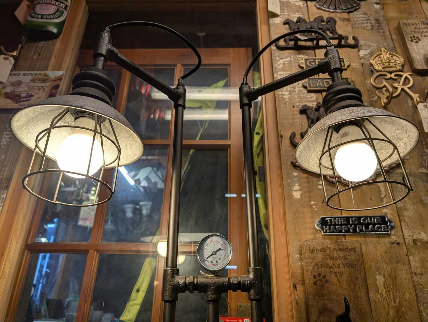 Industrial Style Metal Twin Bulb Lamp