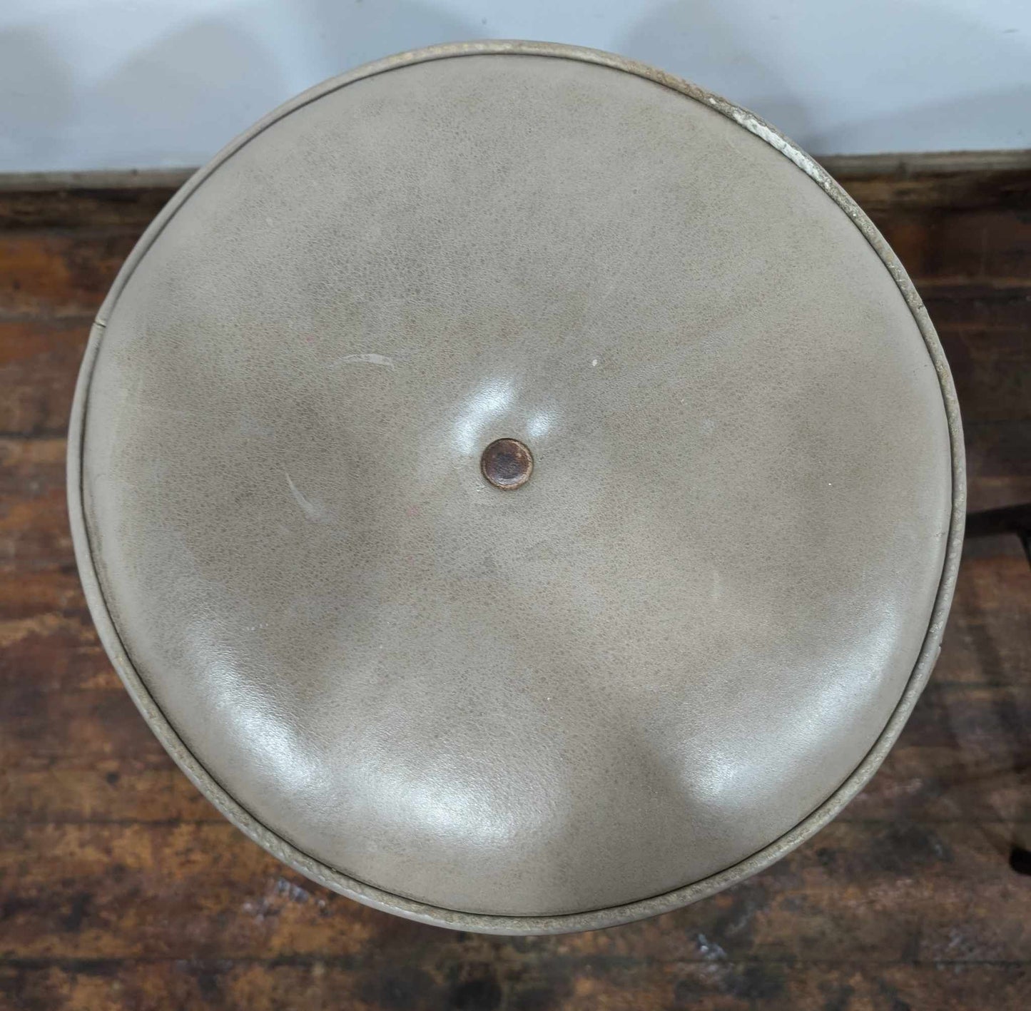 Set of Four Grey Faux-Leather Topped Swivel Stools (CLEARANCE)
