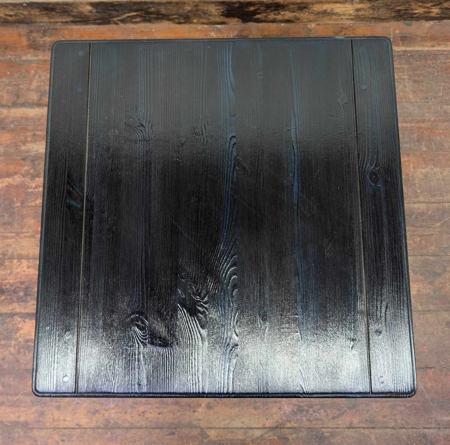 Square Blue-Black Coffee Table with Steel Frame