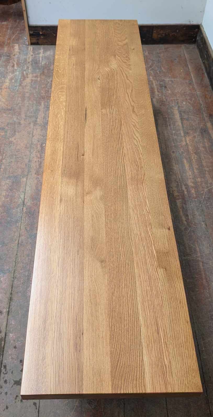 Boston Oak Seating Bench with Industrial Metal Legs