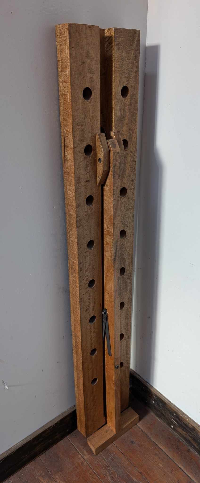 Folding Oak Wine Rack with 16 Bottle Capacity