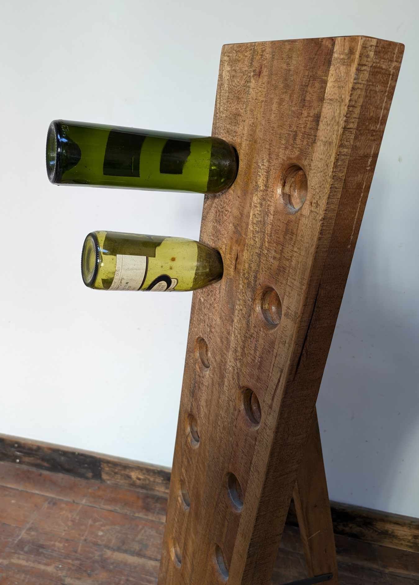 Folding Oak Wine Rack with 16 Bottle Capacity