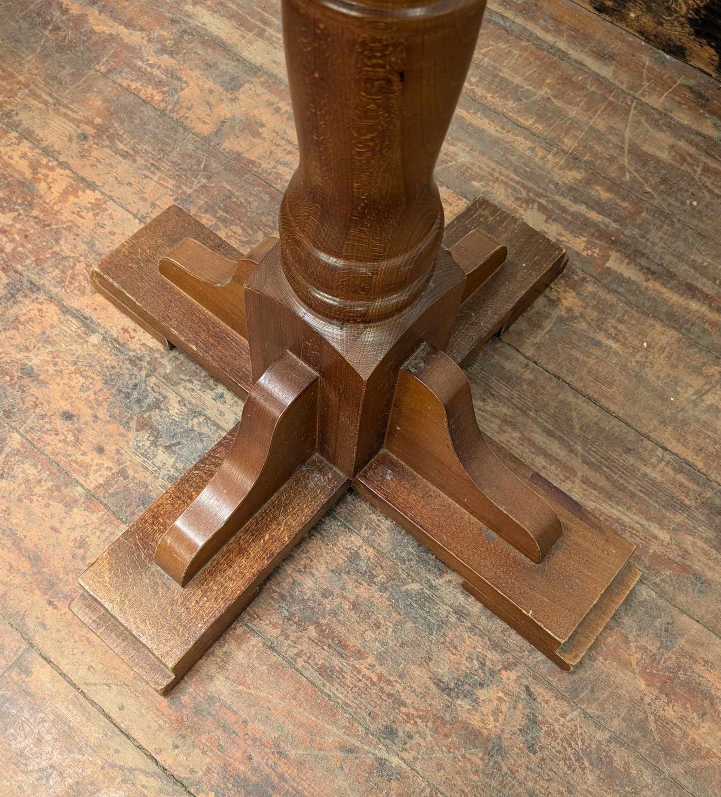 Tall Square Poseur Table with Two Patterned Bar Stools and Light Wood Finish