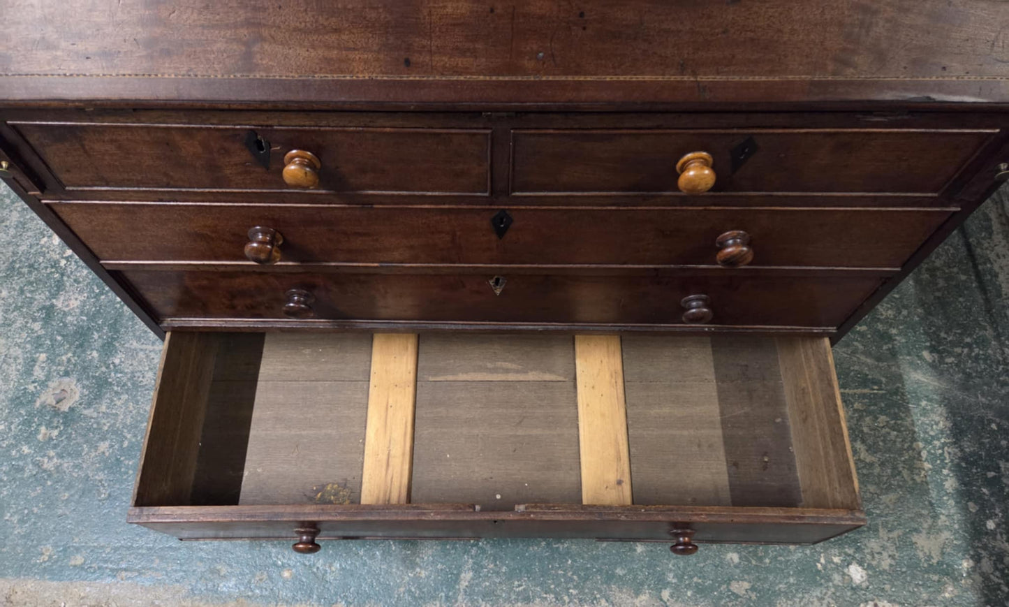 Vintage Repro Oak Writing Bureau with Fold Down Writing Surface