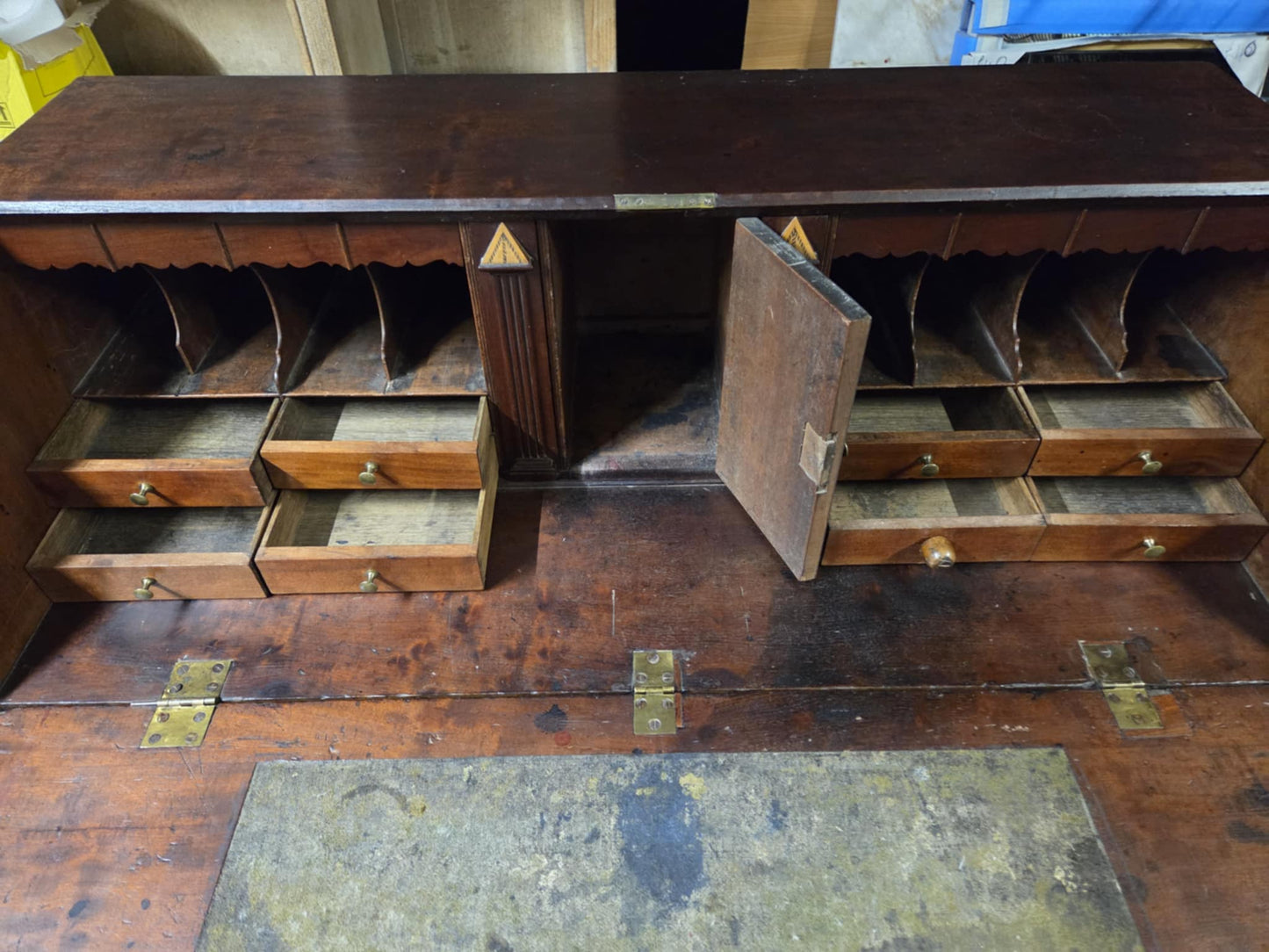 Vintage Repro Oak Writing Bureau with Fold Down Writing Surface