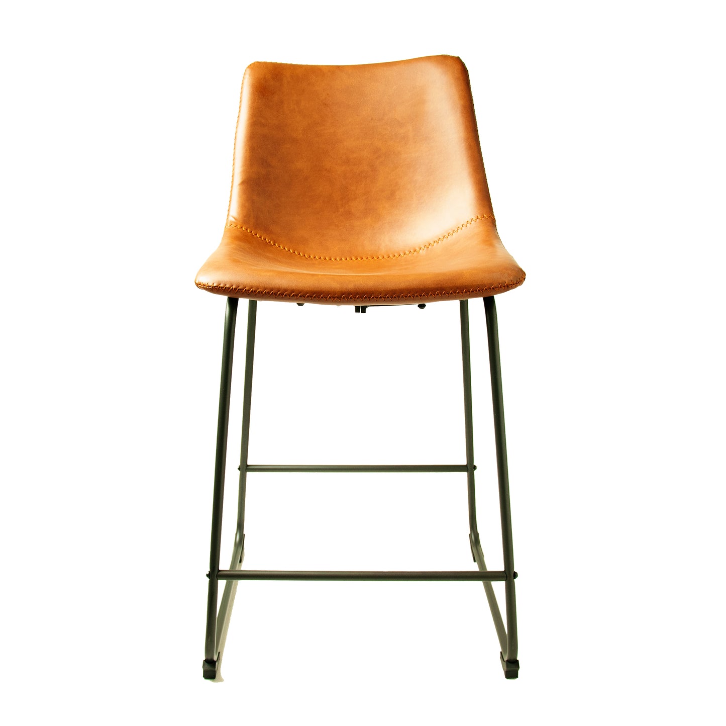 Pair of Cooper Tan Vegan Counter Stools