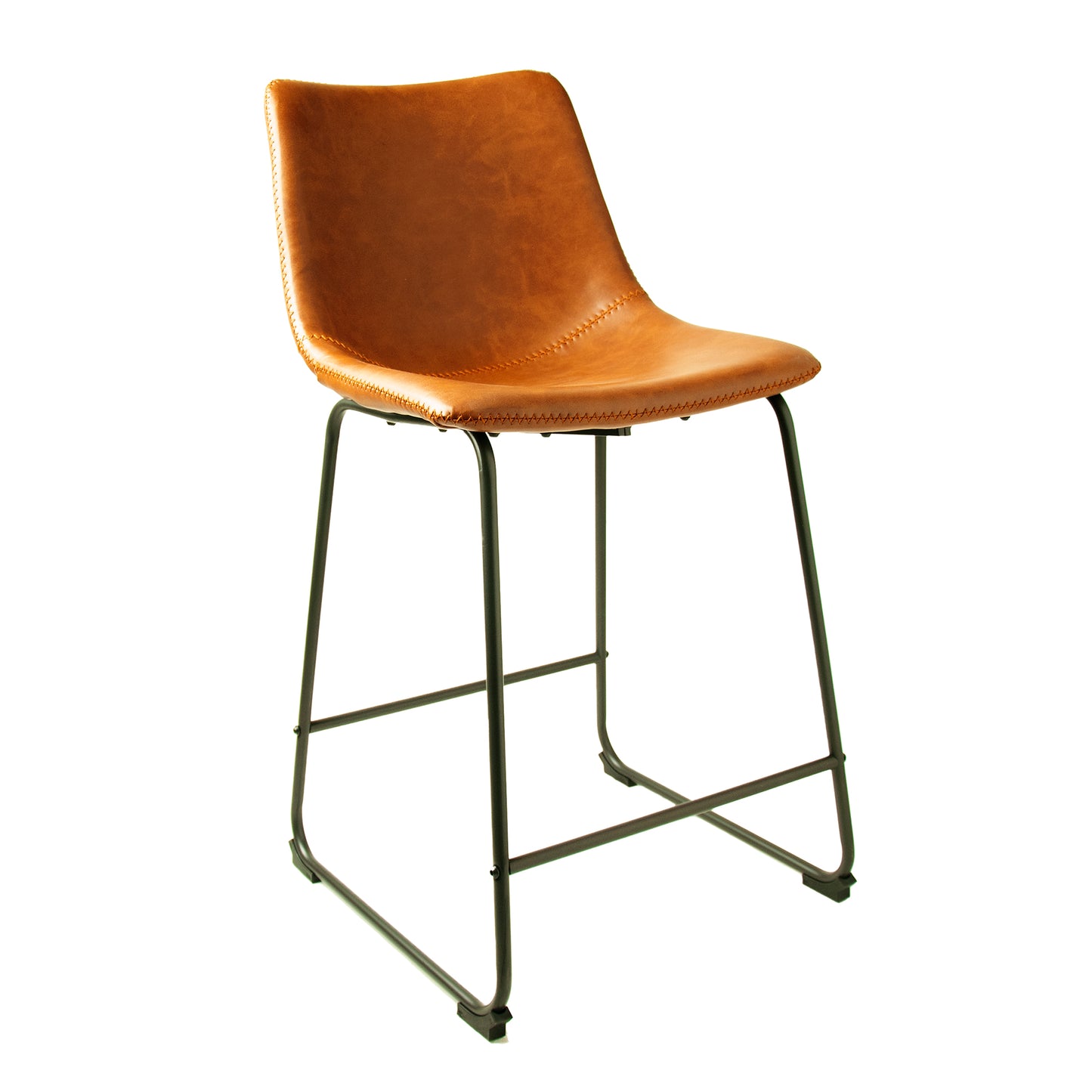 Pair of Cooper Tan Vegan Counter Stools