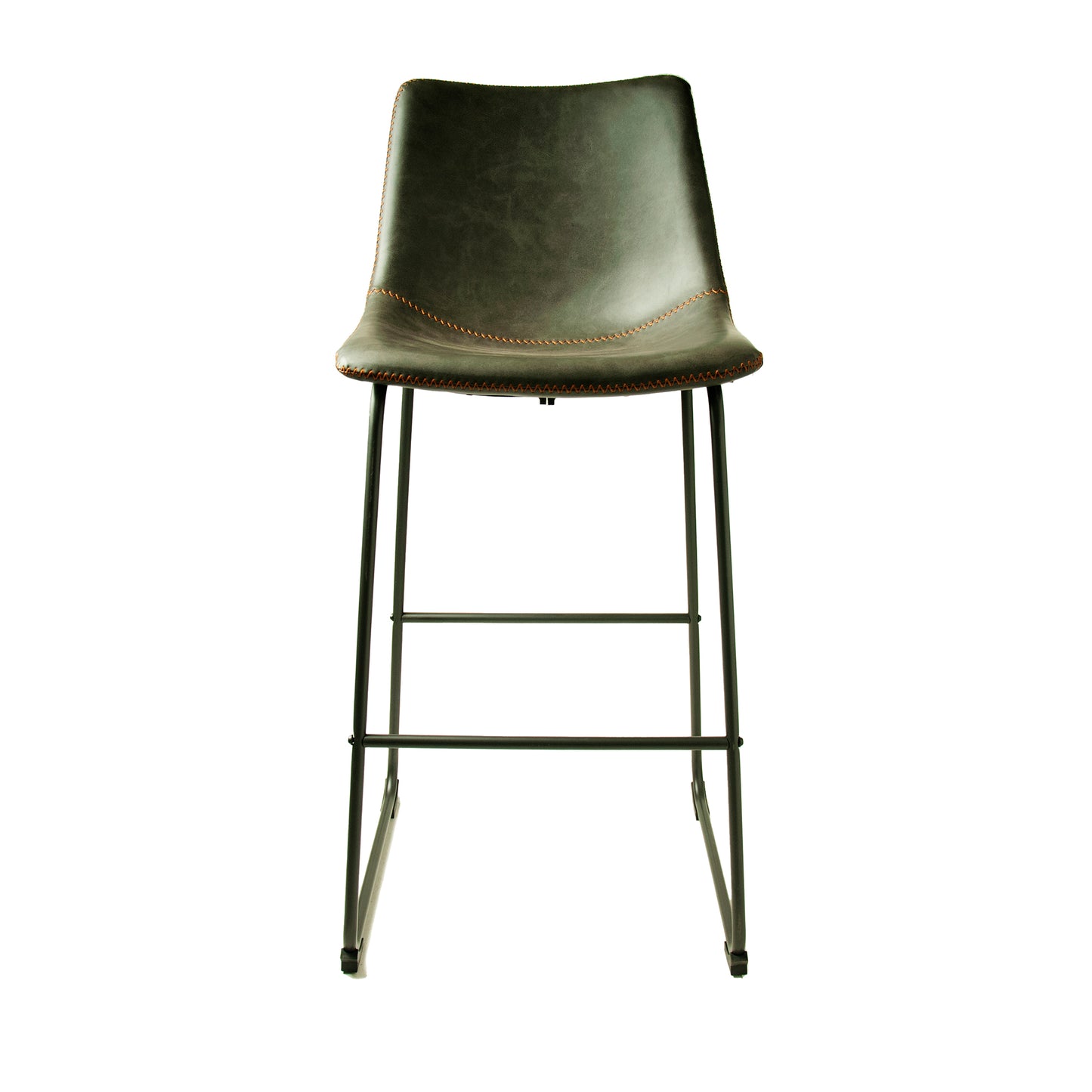 Pair of Grey Vegan Leather Bar Stools