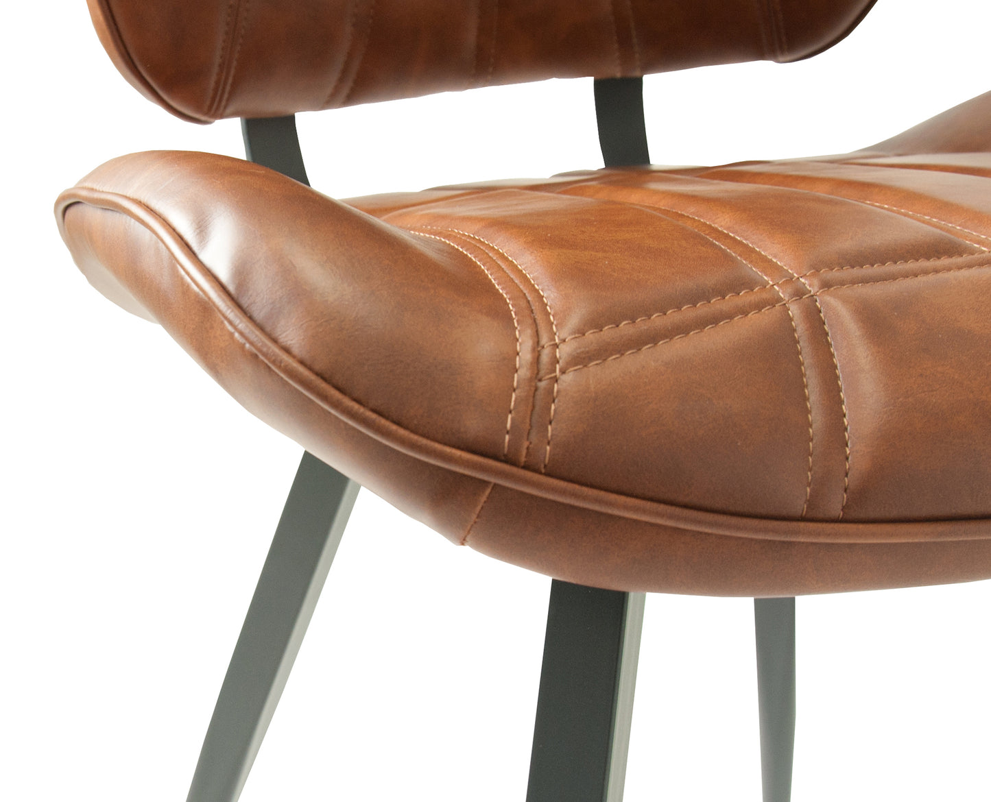 Healey Tan Vegan Leather Dining Chairs