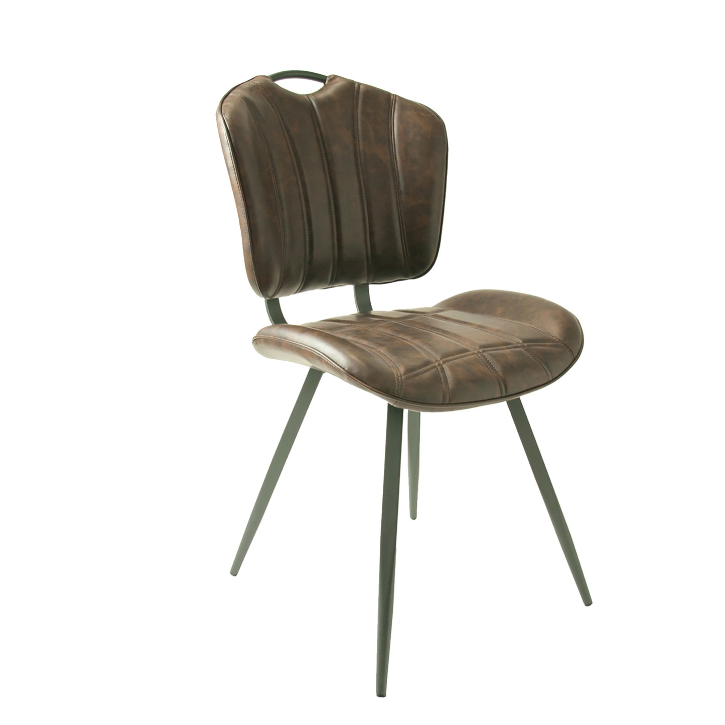 Healey Chestnut Vegan Leather Dining Chairs