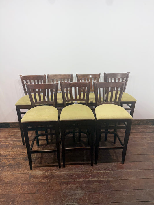 Set of 7 Solid Wood Bar Stools Kitchen Breakfast Bar Chairs Pub Café Seating