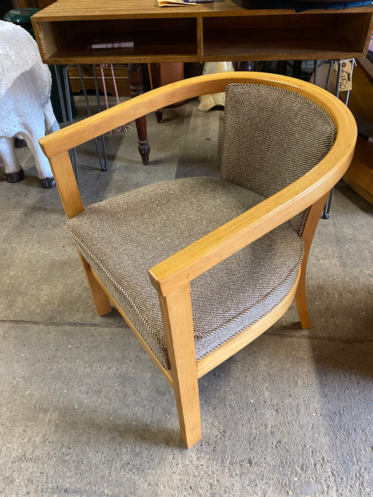 Tub Chair with Herringbone Fabric
