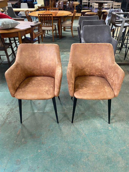 Pair of Brown Tub Chairs
