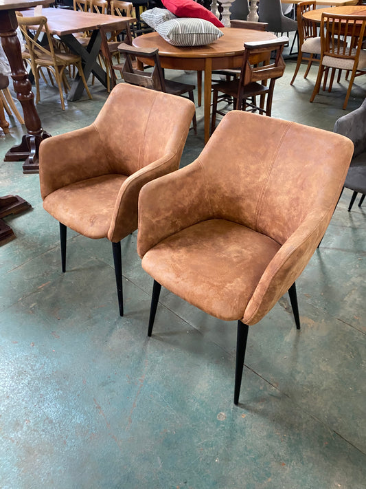 Pair of Brown Tub Chairs
