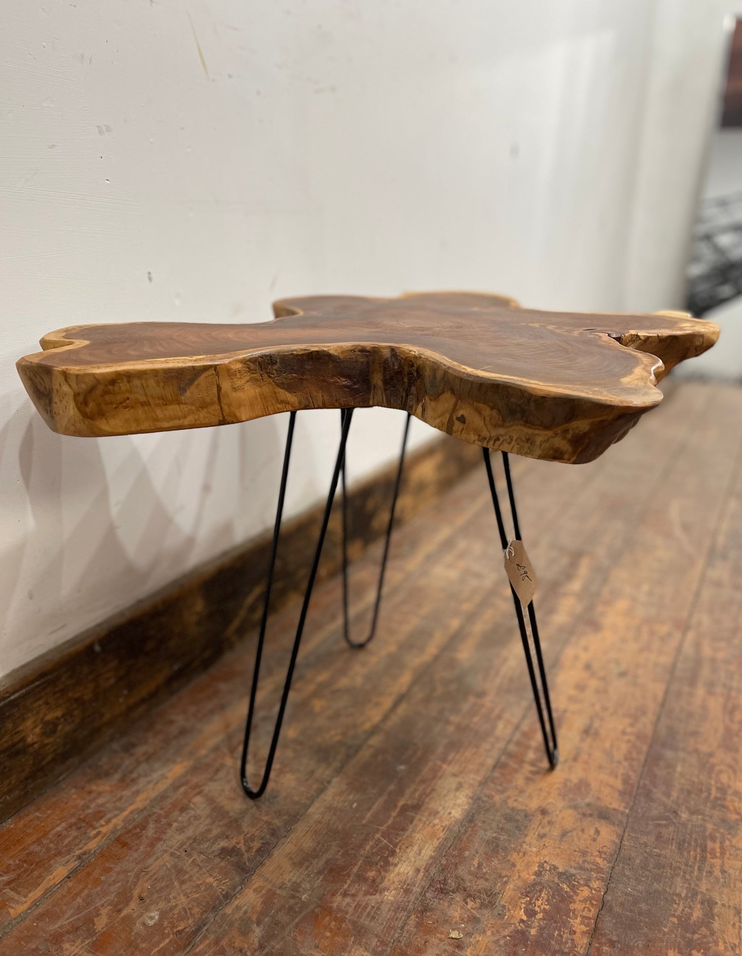Root wood side table with metal legs (1 of 2)