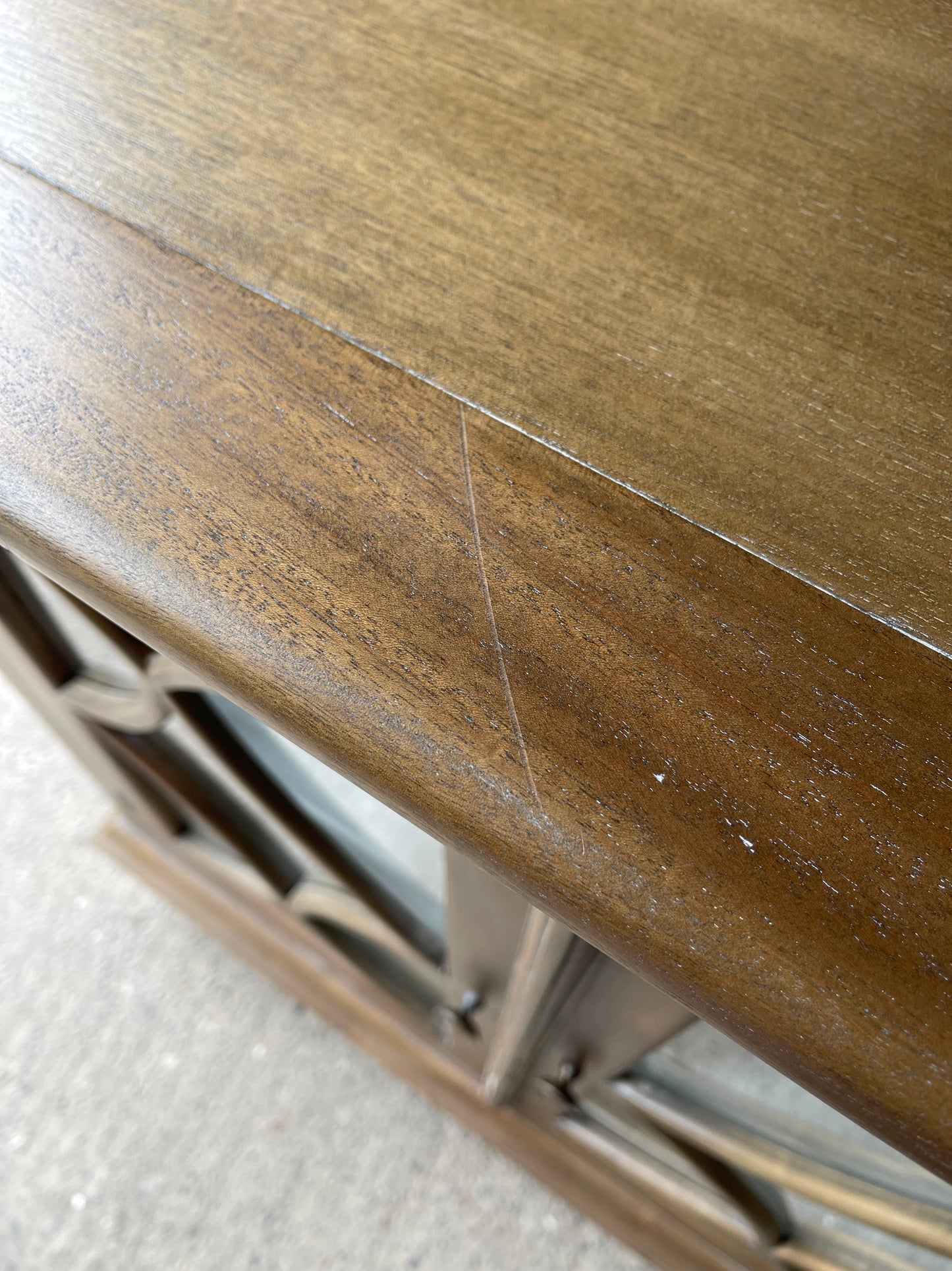 Modern contemporary display cabinet with shabby chic finish