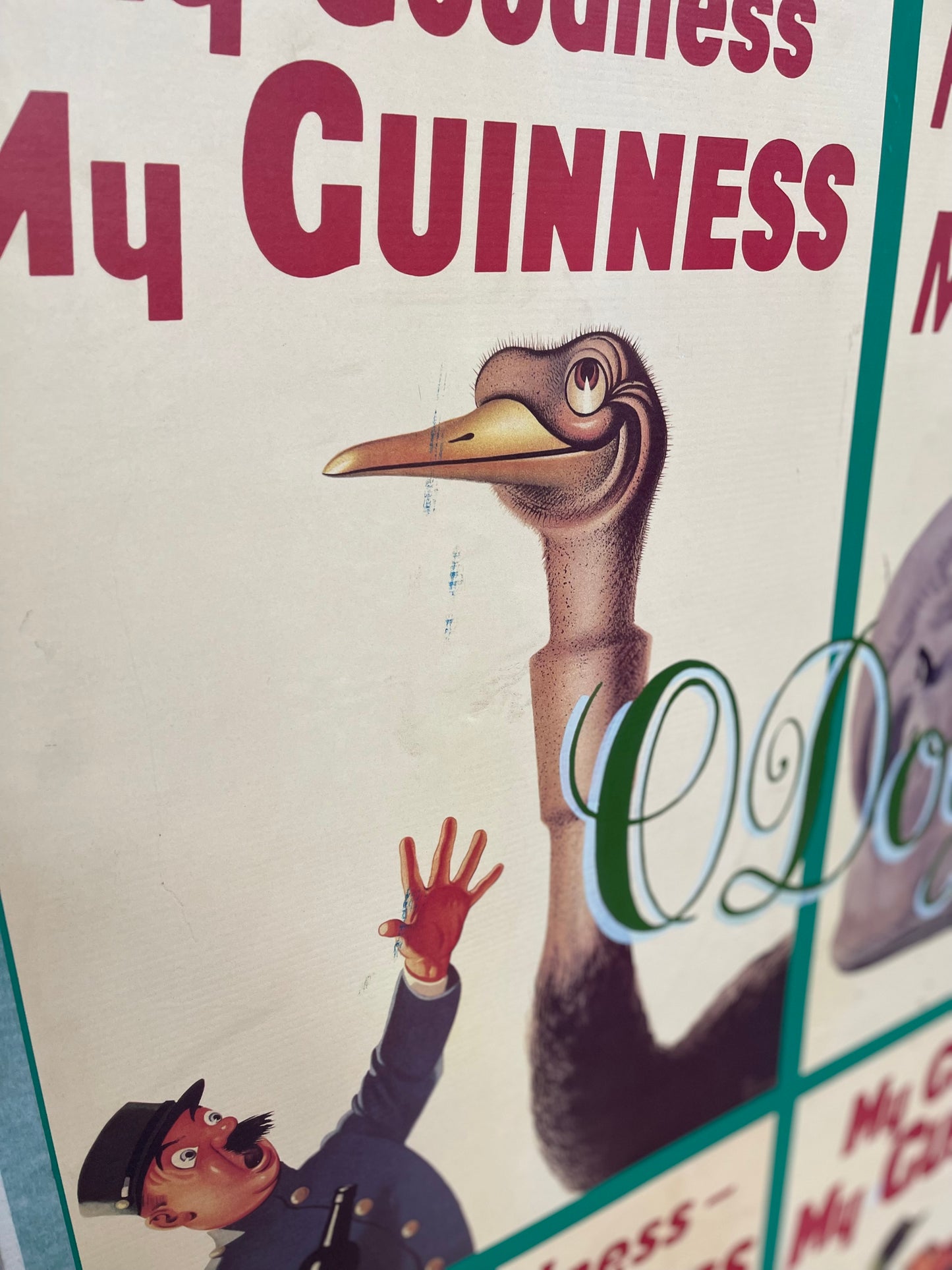 Large poster board vintage Guinness artwork