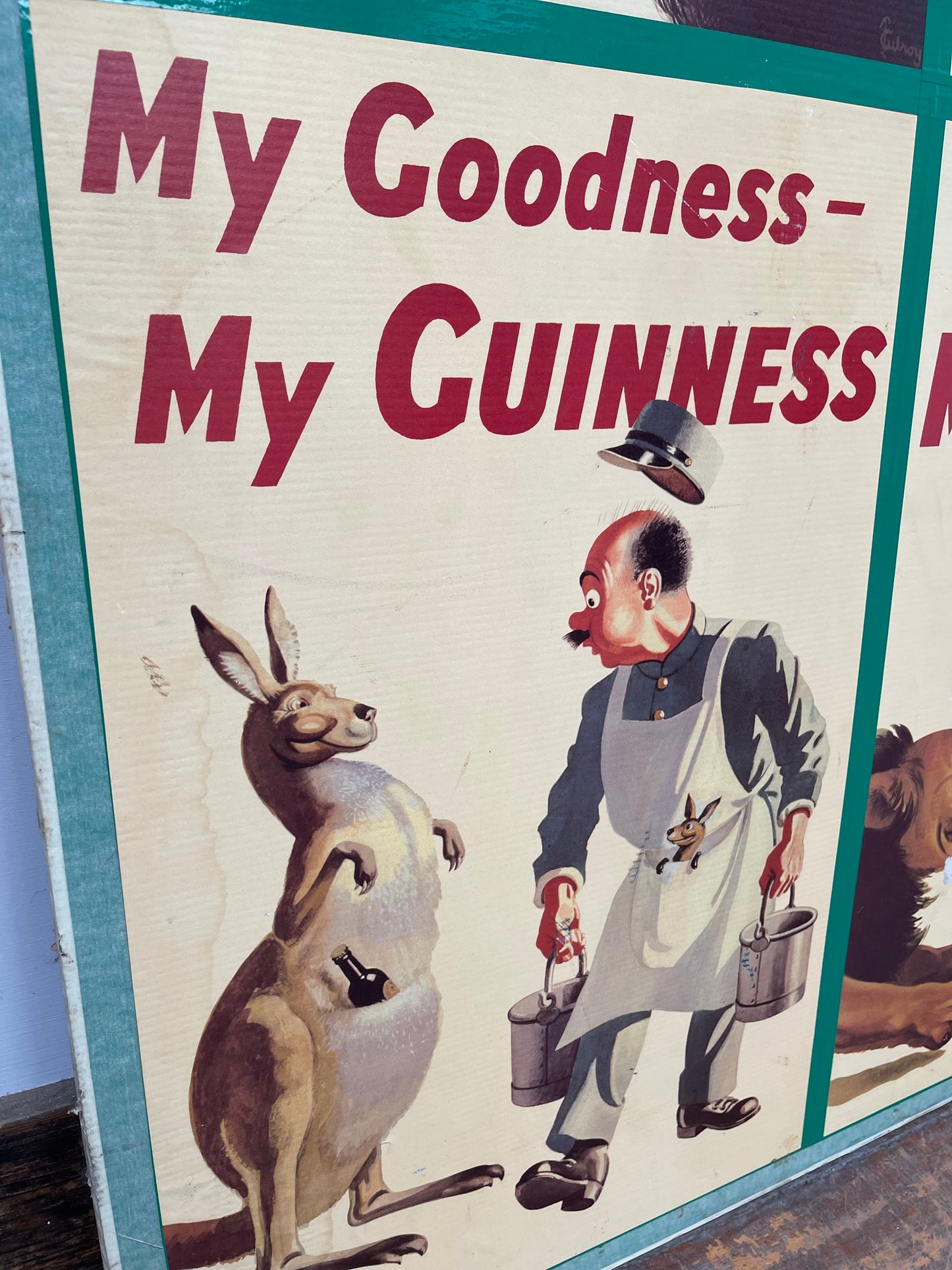 Large poster board vintage Guinness artwork