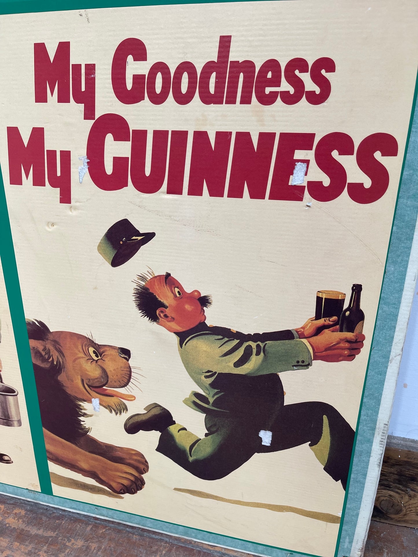 Large poster board vintage Guinness artwork