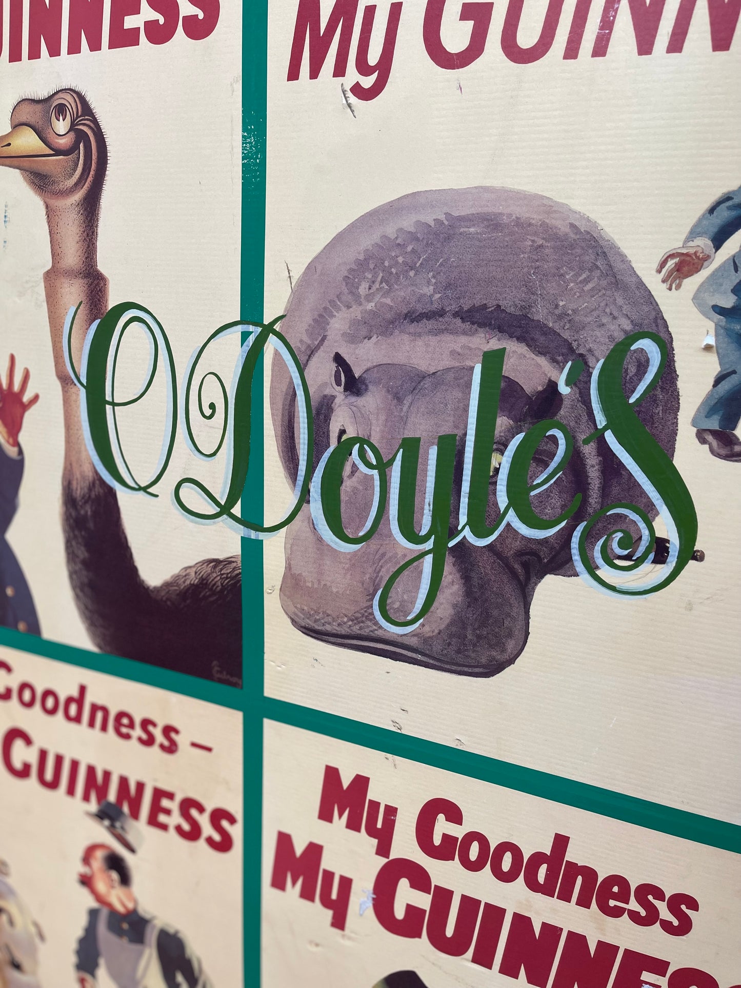 Large poster board vintage Guinness artwork