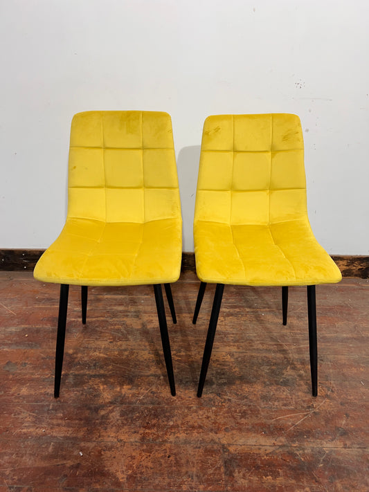 Yellow Velveteen Dining Chairs