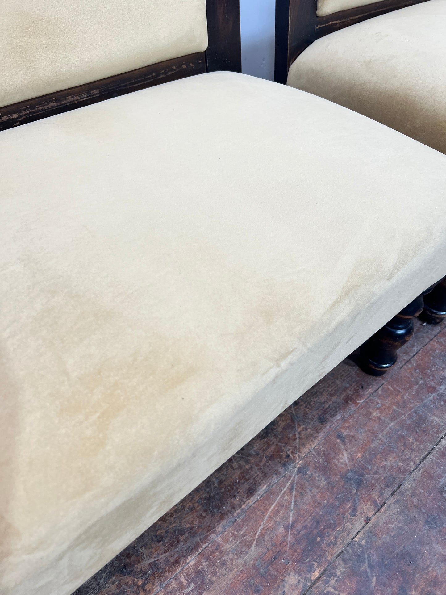 Pair of Reupholstered Yellow Benches