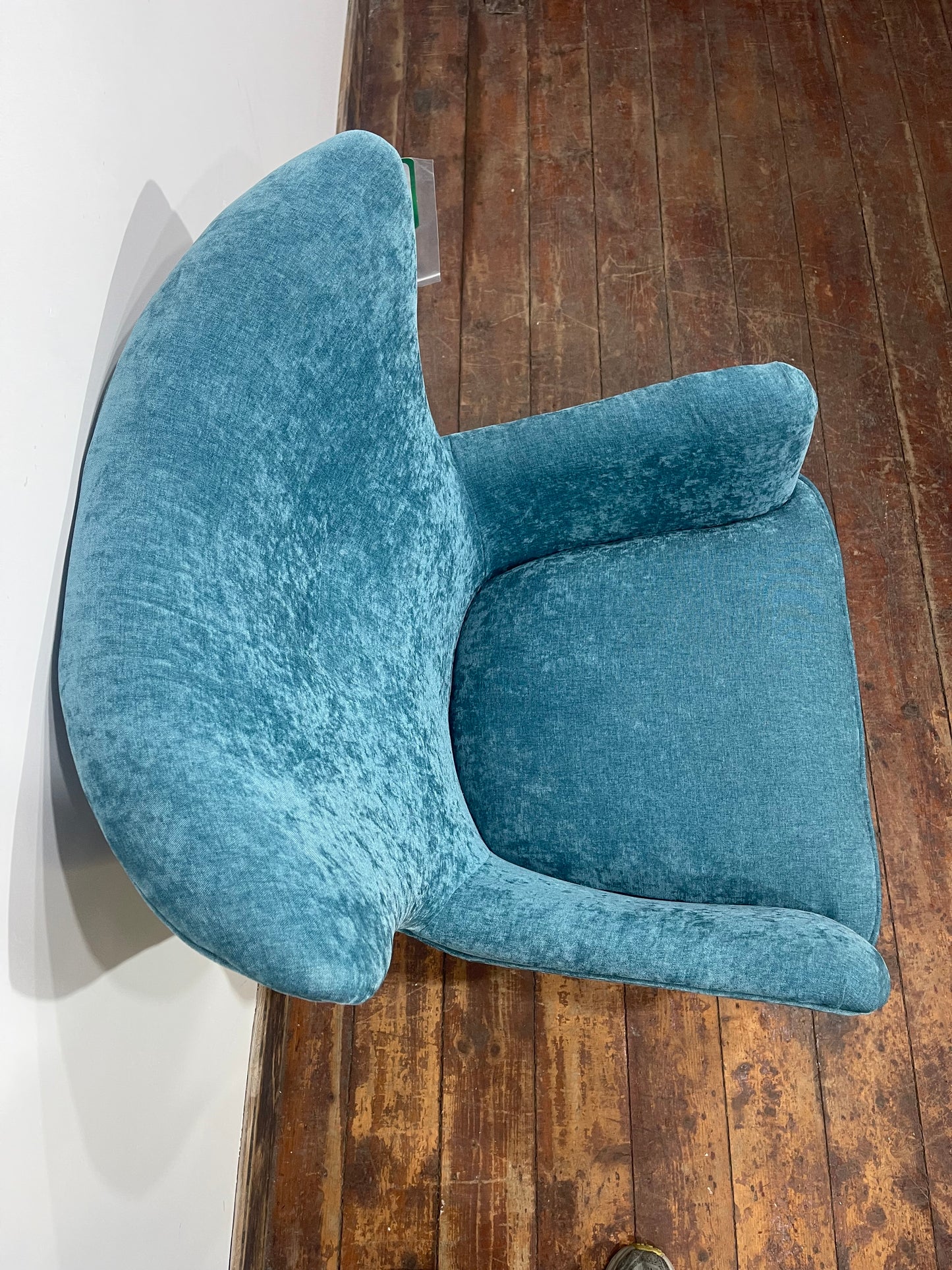 Modern Teal Blue Velvet Armchair Accent Lounge Chair Occasional Chair