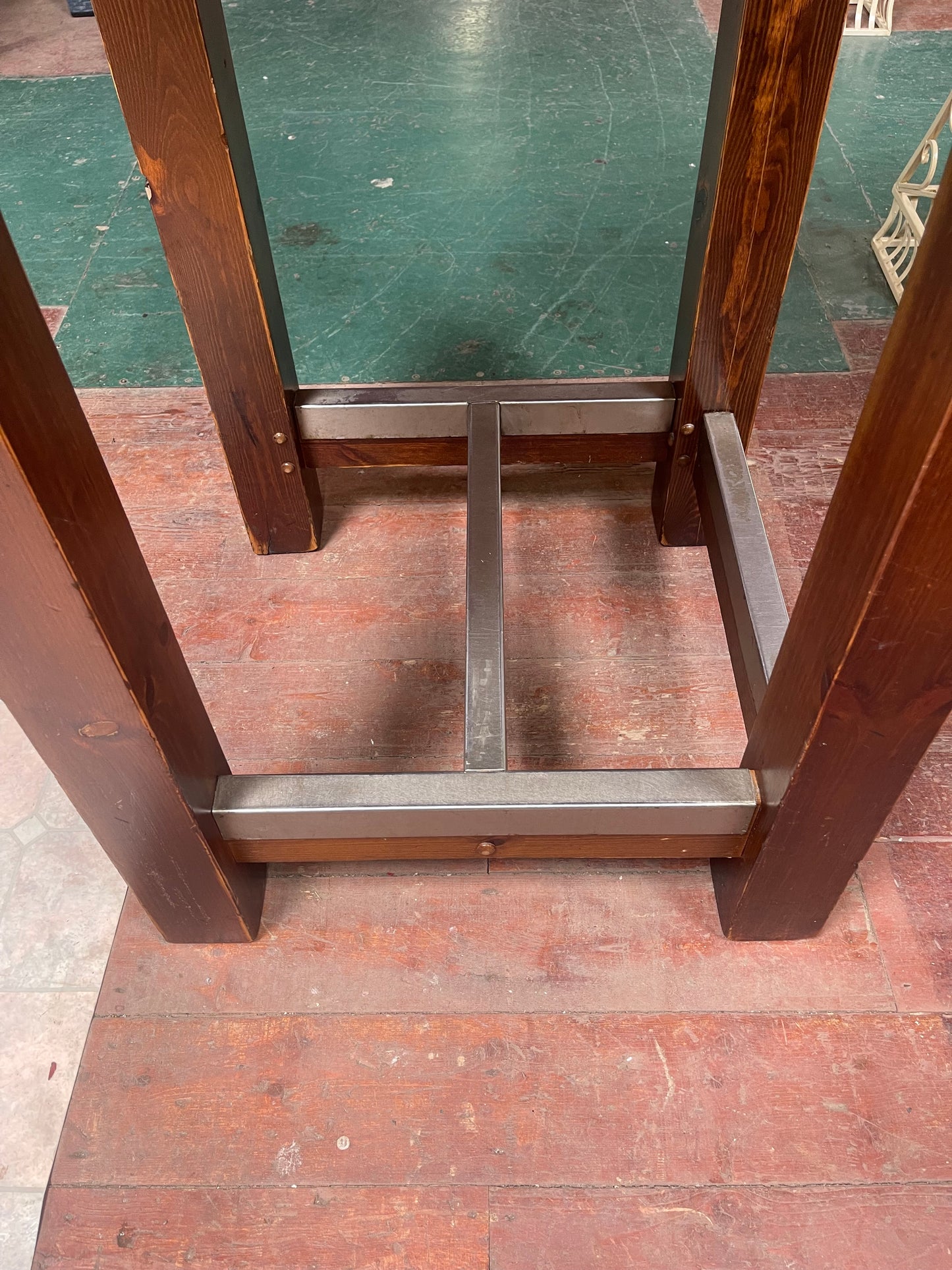 Solid Wood High Poseur Table | Rustic Industrial Bar Table | Pub Café Bar