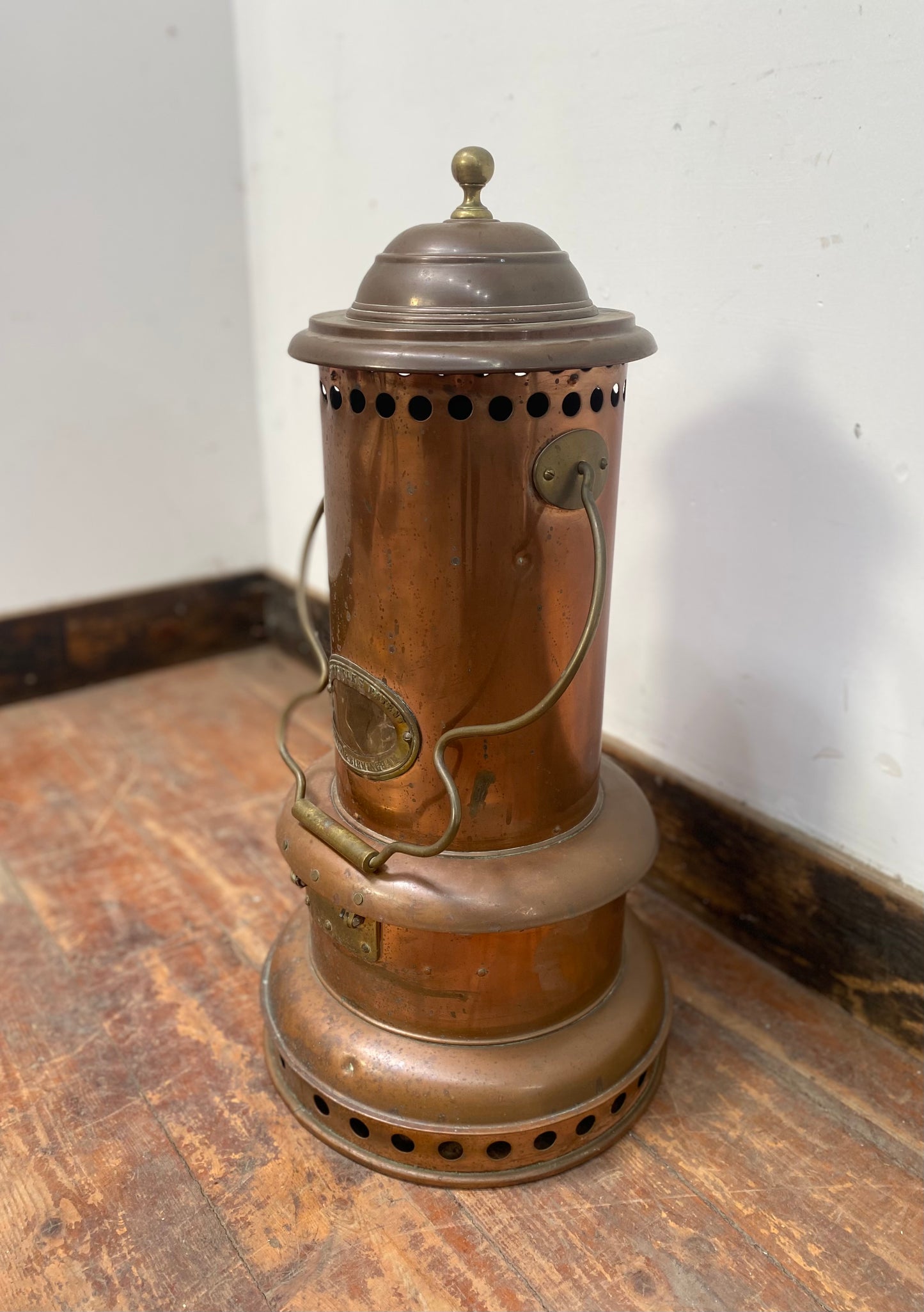 RARE antique copper heater from Rippingille's