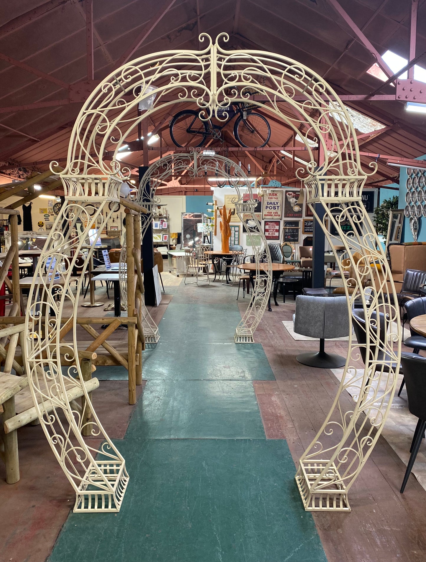 Ornate metal garden arch