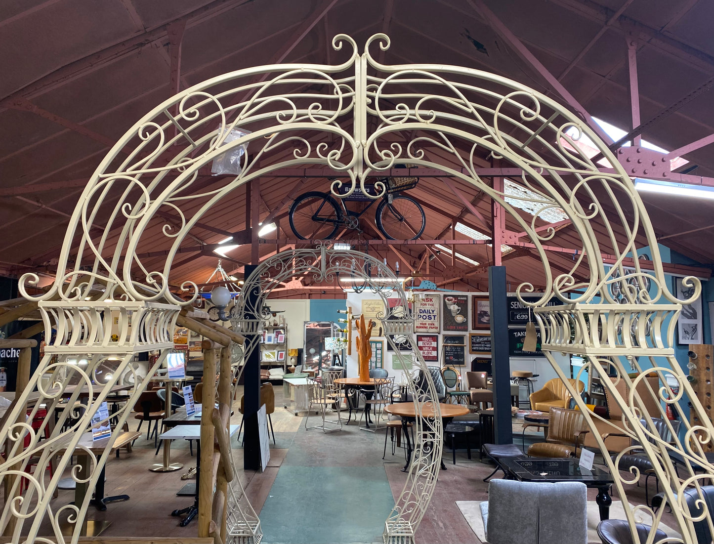 Ornate metal garden arch