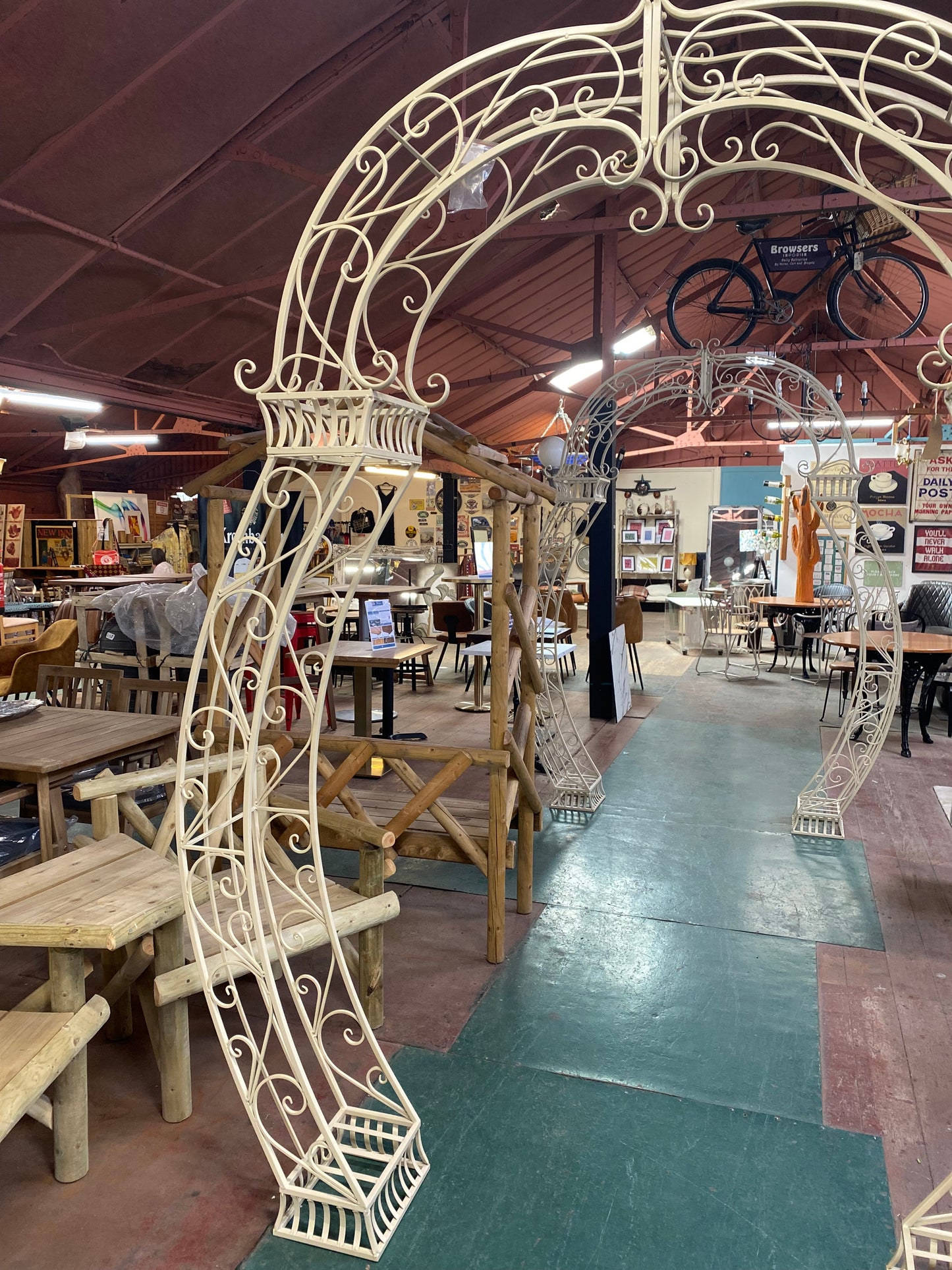Ornate metal garden arch