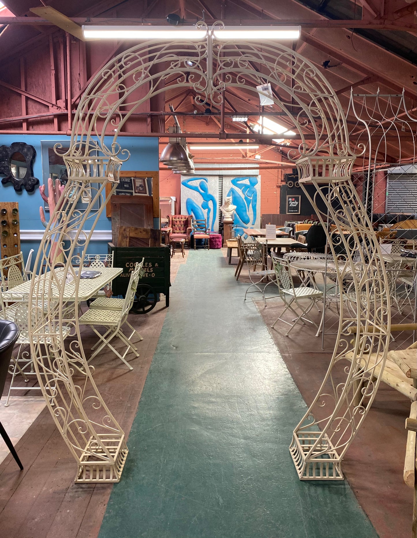 Ornate metal garden arch