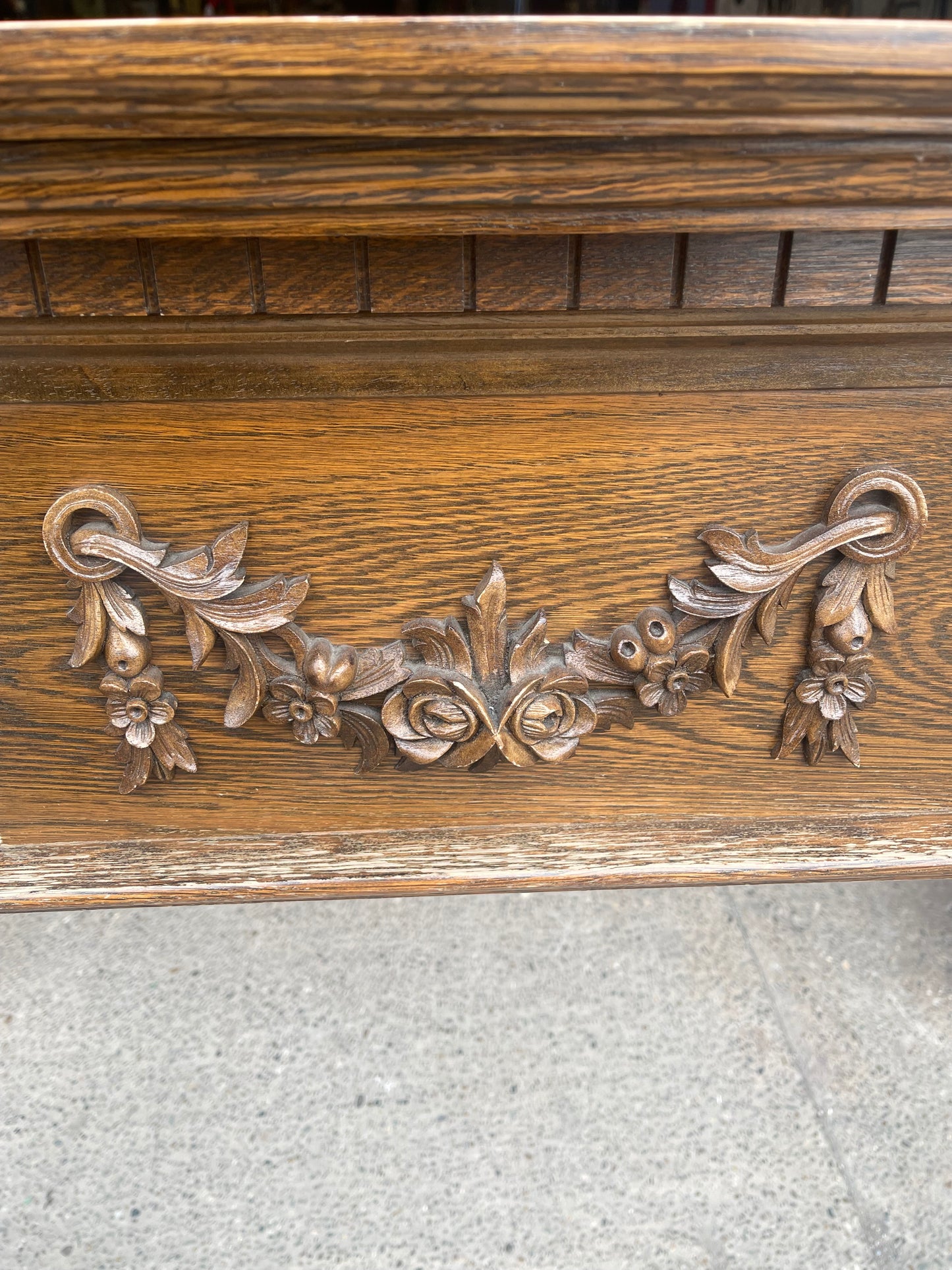 Large Ornate Oak Fireplace Surround | Traditional Carved Fire Mantel