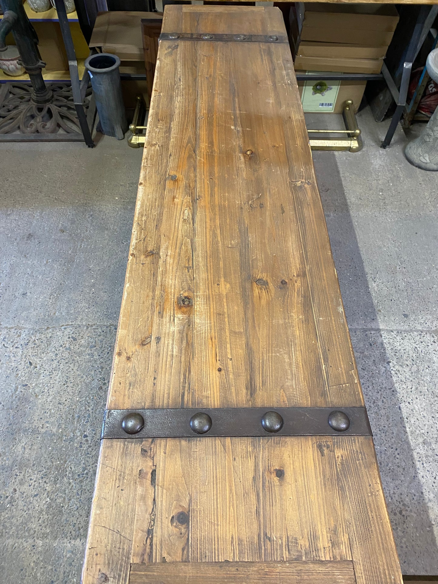 Vintage style rustic 'Butcher's block' wooden unit
