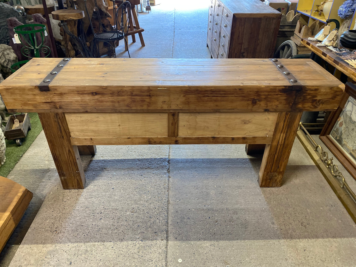 Vintage style rustic 'Butcher's block' wooden unit