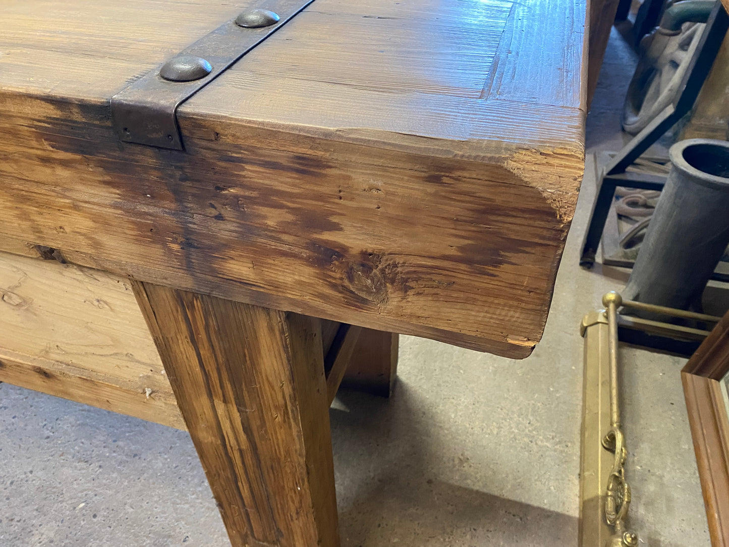 Vintage style rustic 'Butcher's block' wooden unit