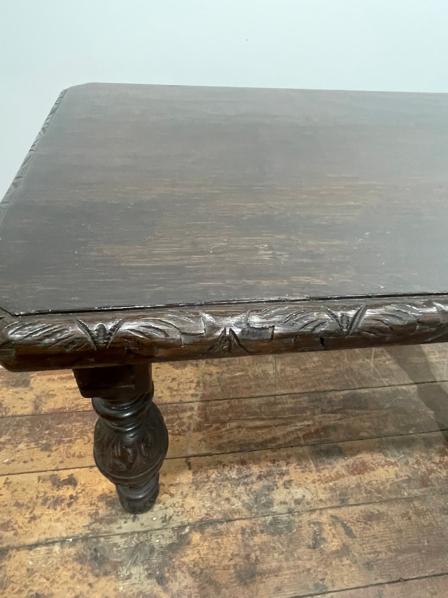 Antique Carved Oak Side Table Lamp Table Occasional Table Jacobean Style