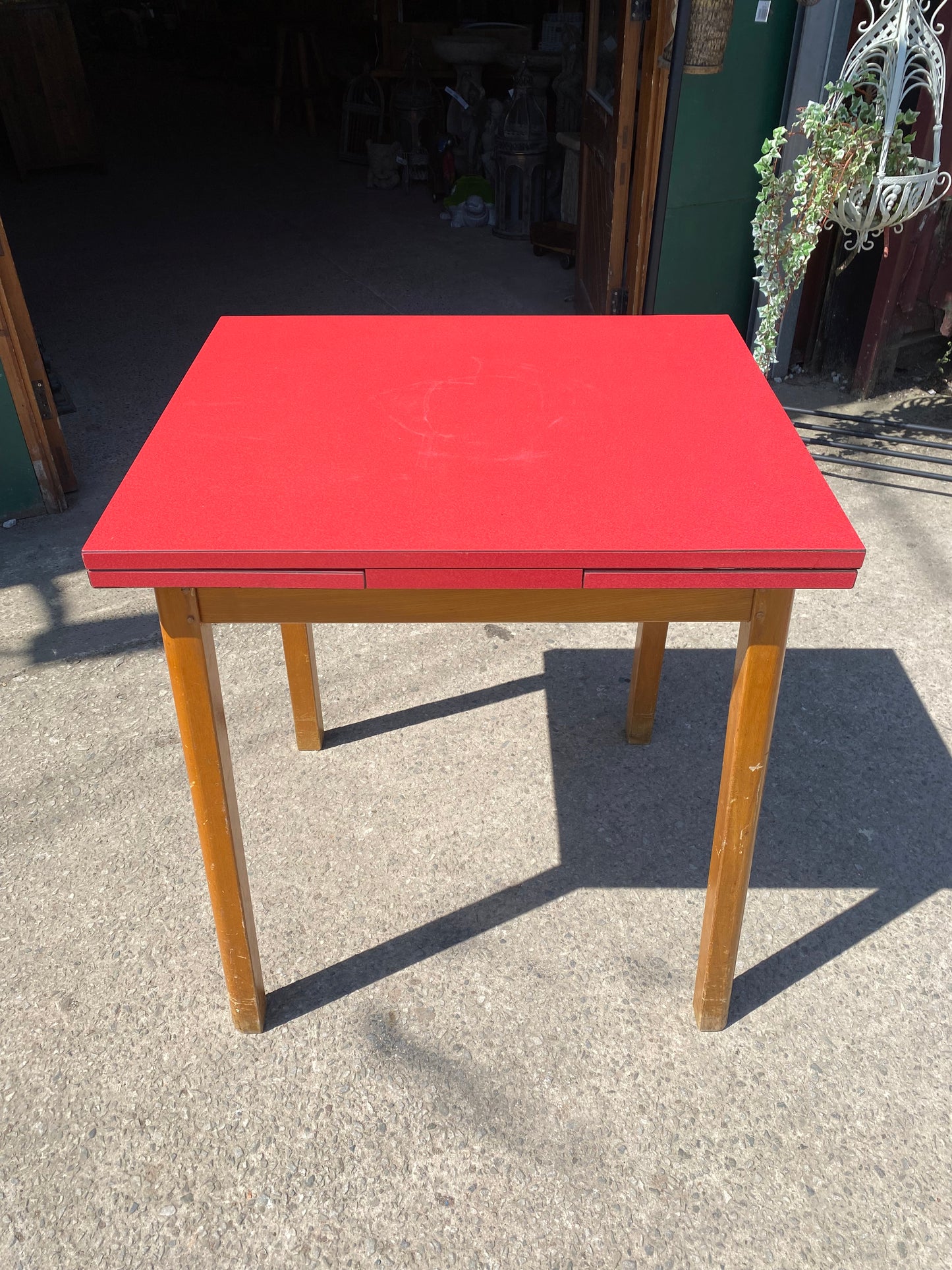 1960s extending red formica table