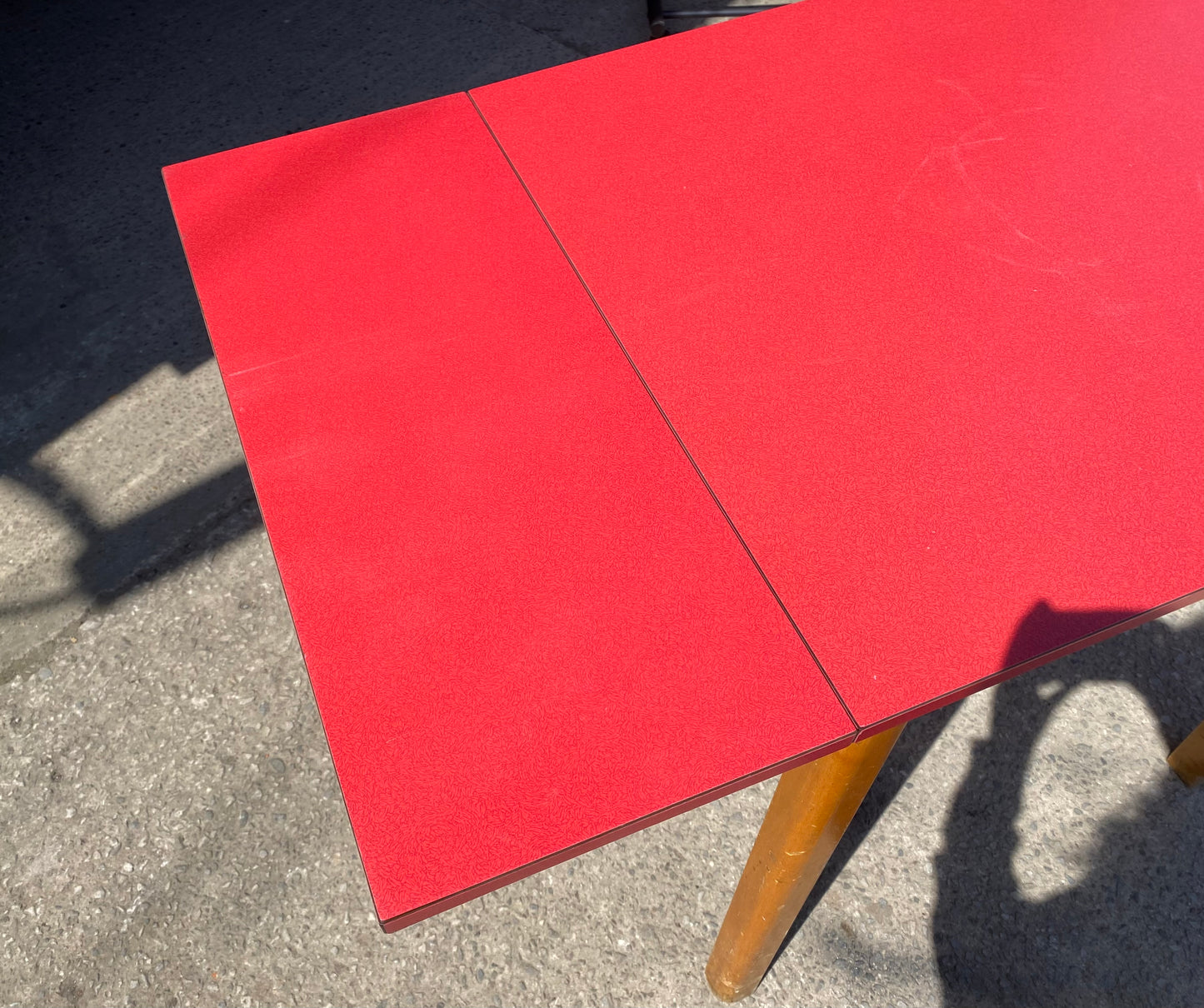 1960s extending red formica table