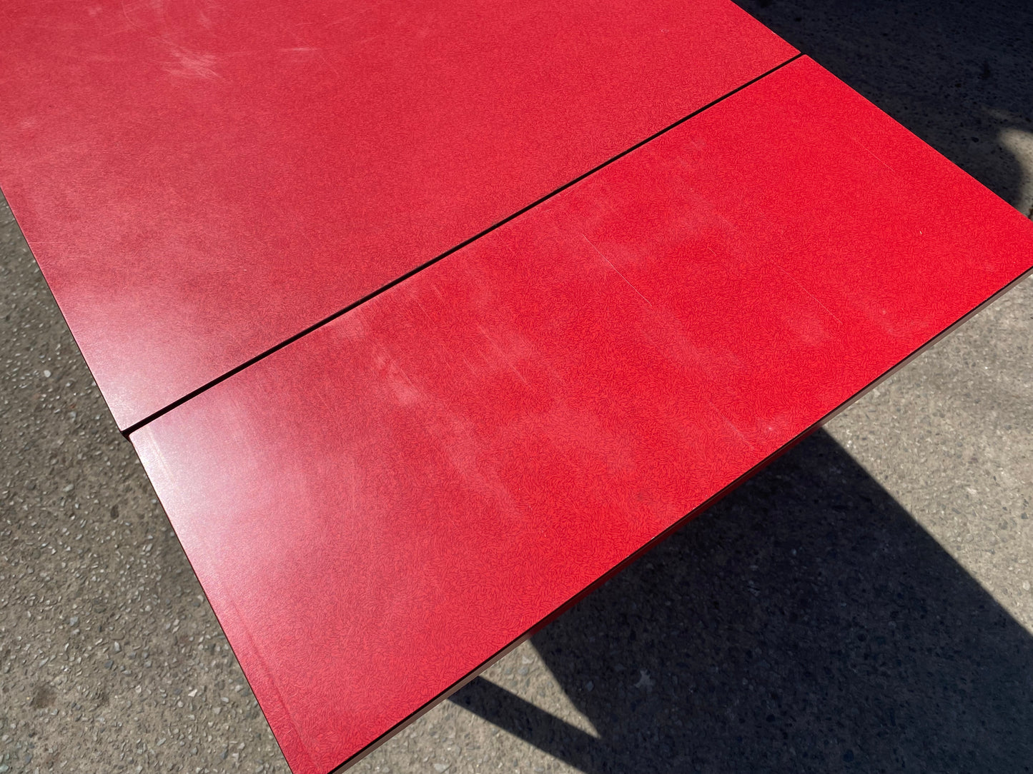 1960s extending red formica table