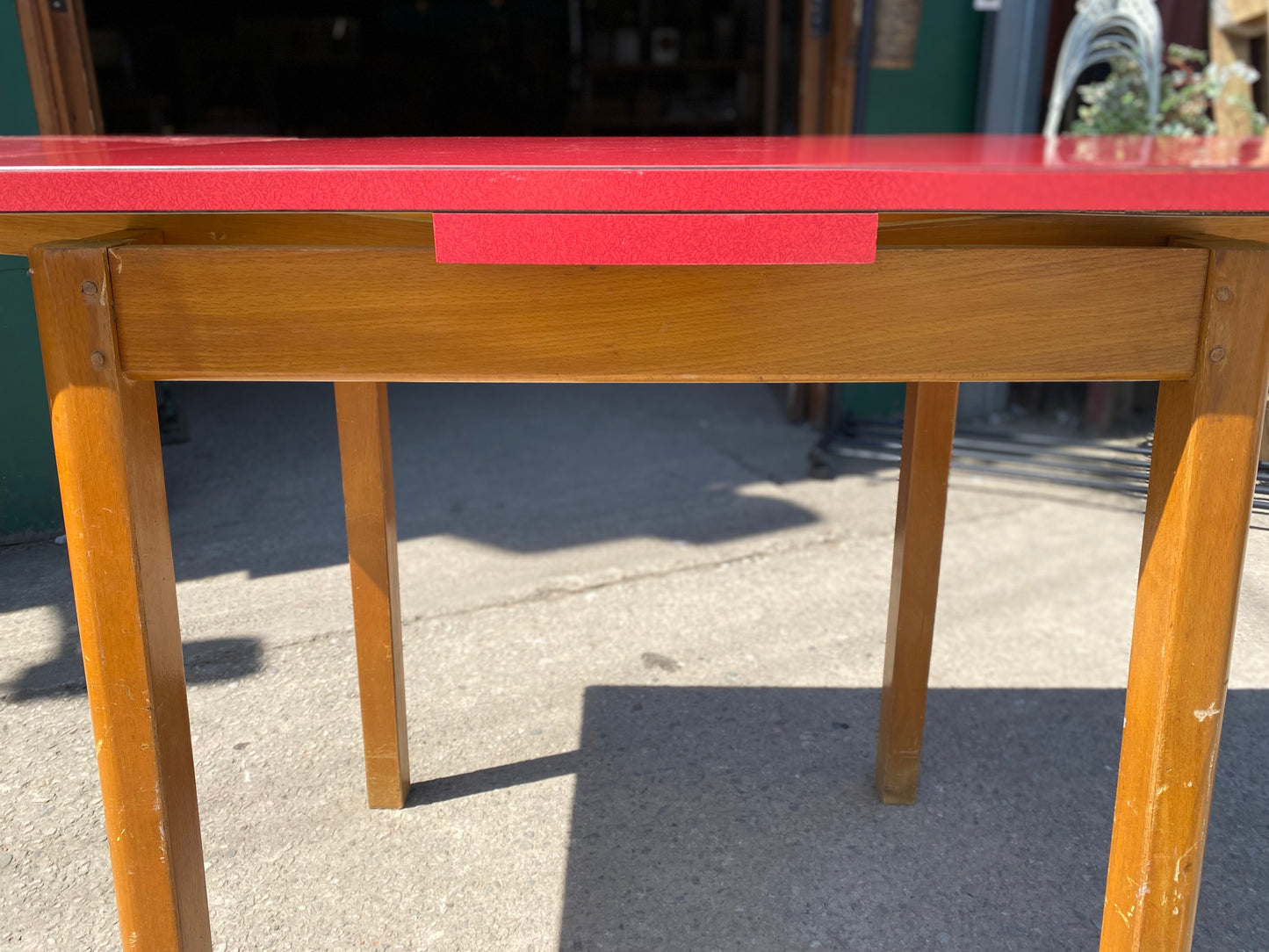 1960s extending red formica table